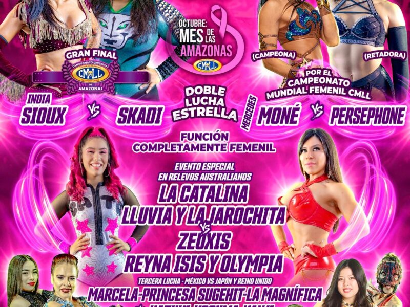 Las Amazonas del CMLL vuelven totalmente femenil el Viernes Espectacular